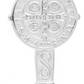 Dije Doble Vista Llave Medalla San Benito Plata 925 4.5 Cm Plateado