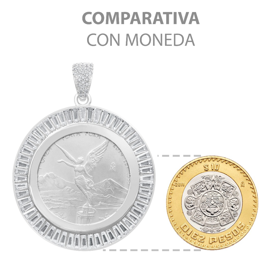 Joyaris Dije Onza Plata Pura 999 Hombre Zirconias 56mm Plateado