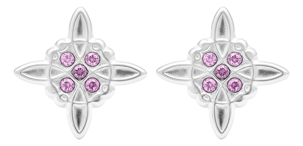 Aretes Broquel Plata 925 Nudo De Bruja Y Zirconia Amuleto