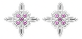 Aretes Huggies Plata 925 - Zirconia Corte Princesa - 1.4 Cm.