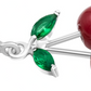 Joyaris Dije Cadena Cereza Plata 925 Mujer Rojo Verde 33mm Plateado