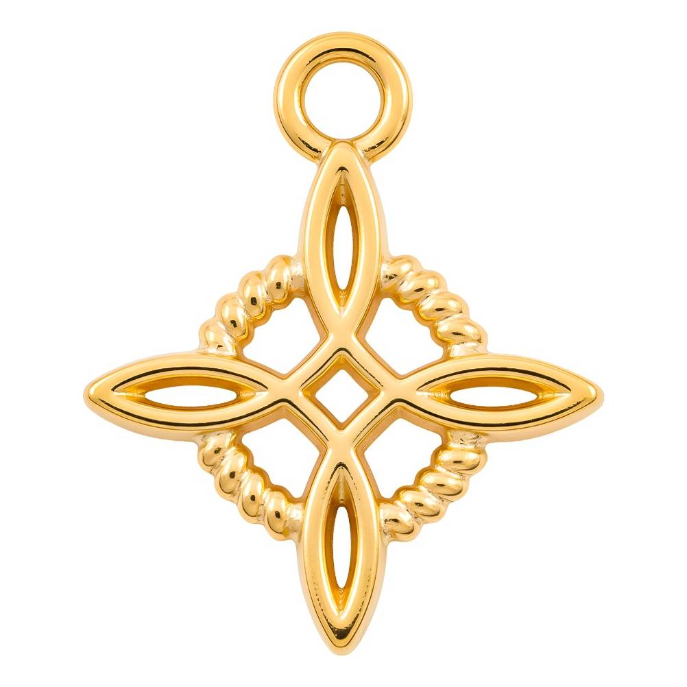 50 Pzs Dije Abalorio Colgante Nudo De Bruja Oro Laminado 18k Amarillo