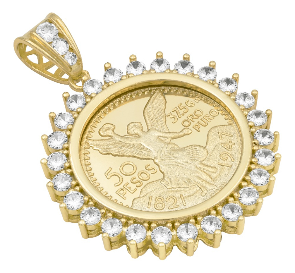 Joyaris Dije Centenario 50 Pesos  Hombre Zirconias 53mm Dorado