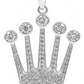 Dije Corona Rey Zirconias Plata .925 3.6 Cm Joyería Fina Plateado