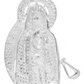 Dije Medalla Grande Santa Muerte Zirconias Plata 925 8.3 Cm - Blanco