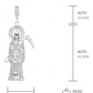 Joyaris Dije Santa Muerte 3d Grande Plata925 Hombre Zirconia Plateado