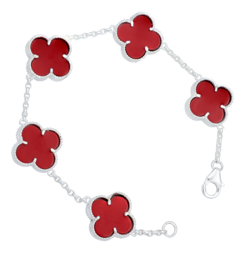 Pulsera Trebol Esmaltado Regalo Hombre Mujer Plata 925