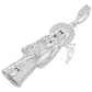 Joyaris Dije Santa Muerte 3d Grande Plata925 Hombre Zirconia Plateado