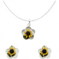 Shrek Aretes Collar Girasol Promesa Regalo Amor Plata S925