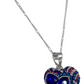 Collar Aretes Corazón Artesanal Chico Piedras Plata Ley 925
