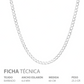 Cadena Cubana Barbada Gruesa Hombre Plata 925 6 Mm 60 Cm Plateado