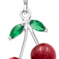 Joyaris Dije Cadena Cereza Plata 925 Mujer Rojo Verde 33mm Plateado