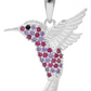 Dije Colibrí Plata 925 Zirconias Joyería Fina Regalo Mujer Fucisa Violeta