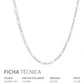 Cadena Figaro 3x1 Gruesa Hombre Regalo Plata 925 5 Mm 60 Cm Plateado