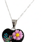 Collar Aretes Corazón Artesanal Chico Piedras Plata Ley 925