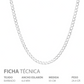 Cadena Cubana Barbada Gruesa Hombre Plata 925 6 Mm 55 Cm Plateado