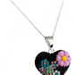 Collar Aretes Corazón Artesanal Chico Piedras Plata Ley 925