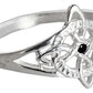 Anillo Nudo De Bruja Con Zirconia De Color Plata Solida 925