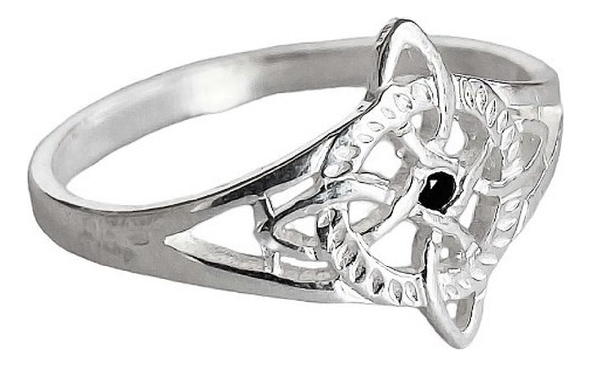 Anillo Nudo De Bruja Con Zirconia De Color Plata Solida 925
