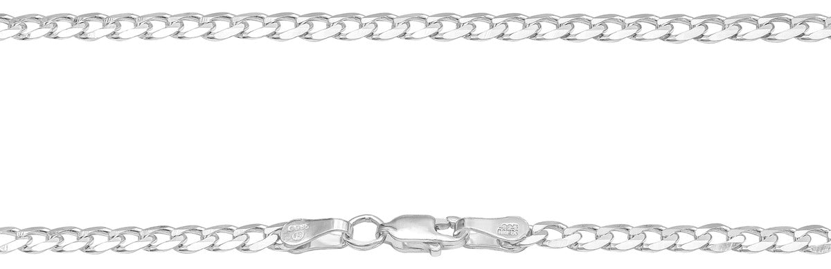 Cadena Cubana Delgada Plata S925 Hombre Barbado 70 Cm X 4mm 52053