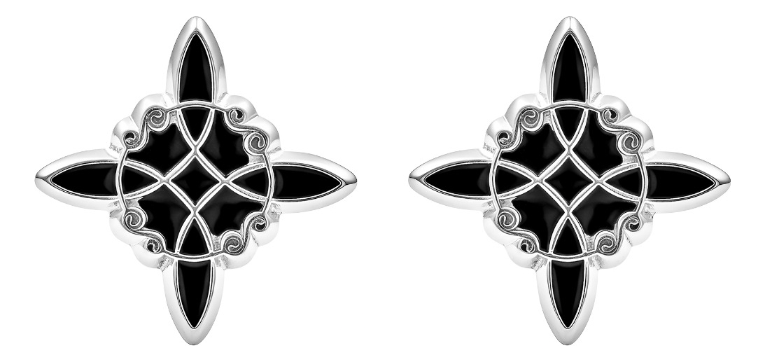 Broqueles Plata 925 Nudo Bruja Esmaltado Broquel De Bolita