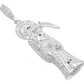 Joyaris Dije Santa Muerte 3d Grande Plata925 Hombre Zirconia Plateado