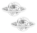 Broqueles Plata 925 Saturno Luna Estrellas Broquel De Bolita