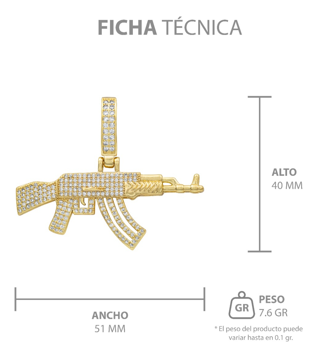 Joyaris Dije Cuerno De Chivo  Hombre Zirconias 40x51mm Dorado