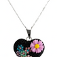 Collar Aretes Corazón Artesanal Chico Piedras Plata Ley 925
