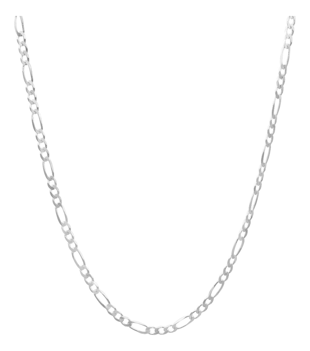 Joyaris Cadena Figaro 3x1 Plata 925 Hombre 45cm 4mm Plateado