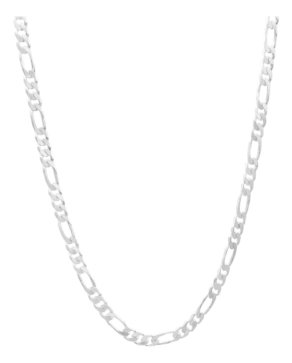 Joyaris Cadena Figaro 3x1 Plata 925 Hombre 55cm 7mm Plateado