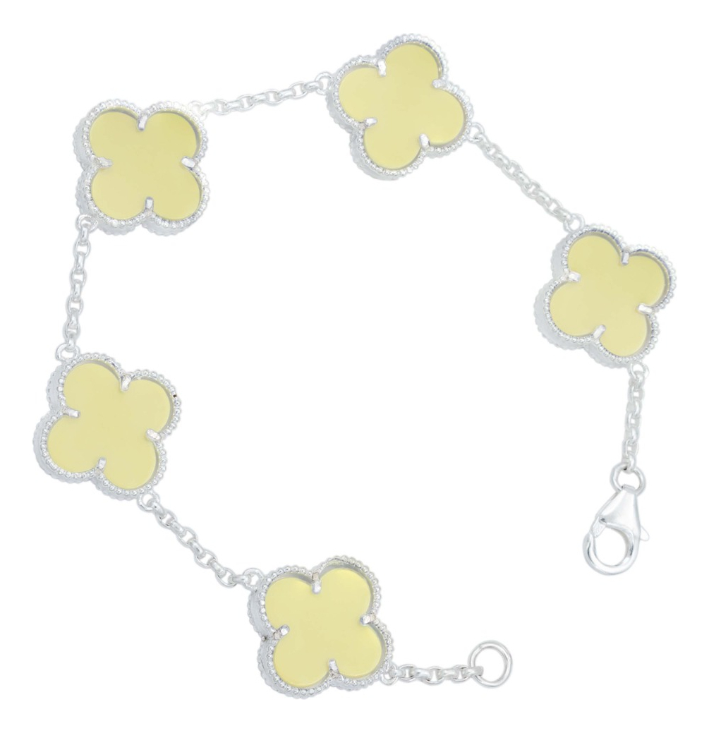 Pulsera Trebol Esmaltado Regalo Hombre Mujer Plata 925