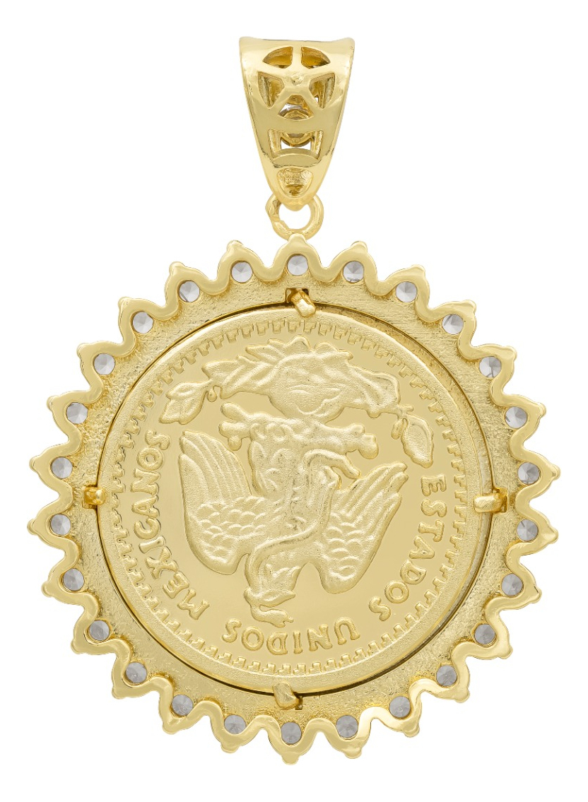 Joyaris Dije Centenario 50 Pesos  Hombre Zirconias 53mm Dorado