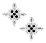 Aretes Broquel Plata 925 Nudo De Bruja Y Zirconia Amuleto