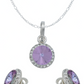 Juego Grande Cristal Dije Arete Cadena Mujer Regalo Plata925