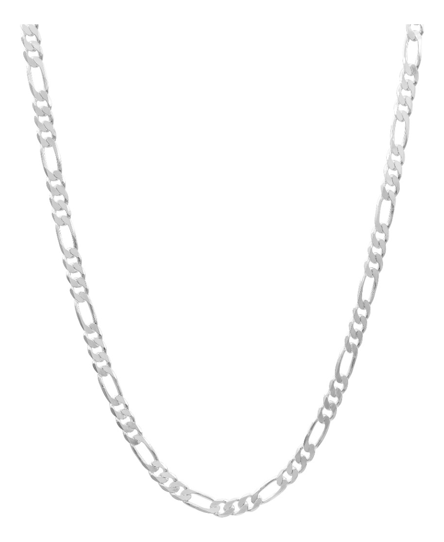 Joyaris Cadena Figaro 3x1 Plata 925 Hombre 45cm 6mm Plateado