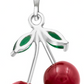 Joyaris Dije Cadena Cereza Plata 925 Mujer Rojo Verde 33mm Plateado