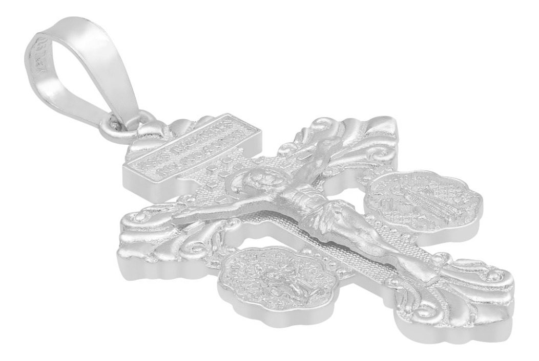 Dije Cruz Perdón Cristo San Benito Milagrosa Plata 925 5 Cm Plateado