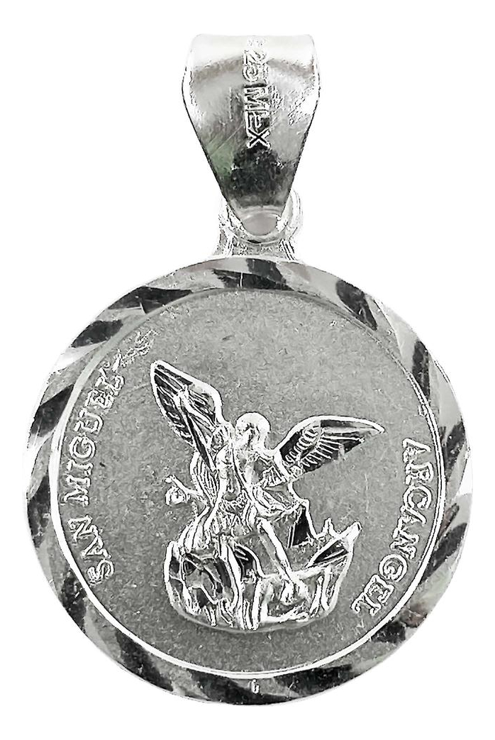 Dije Medalla San Miguel Arcangel Regalo Mediana Plata 925