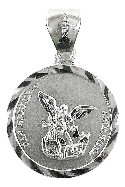 Dije Medalla San Miguel Arcangel Regalo Mediana Plata 925