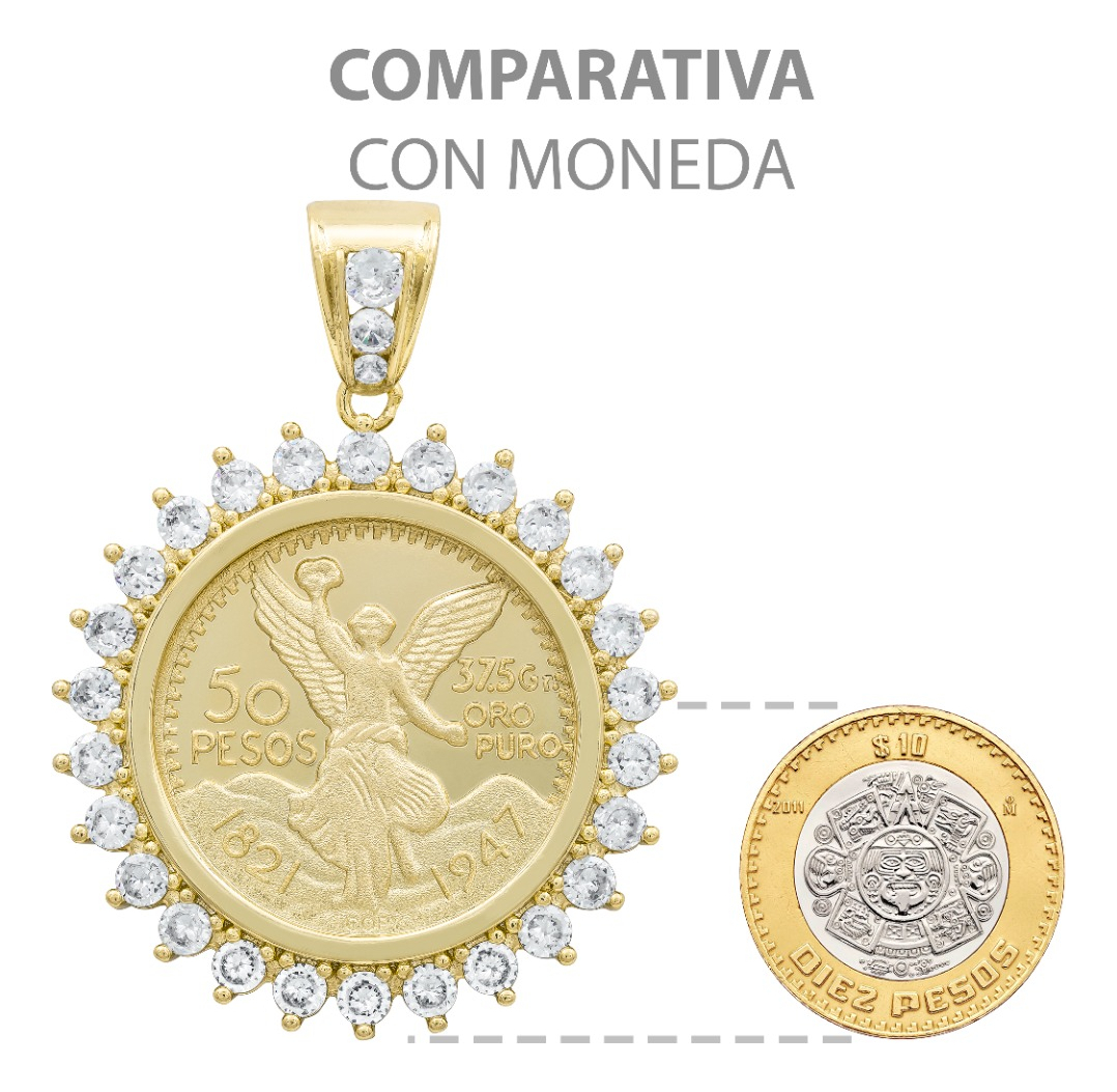 Joyaris Dije Centenario 50 Pesos  Hombre Zirconias 53mm Dorado