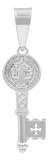 Dije Llave Medalla Doble Vista San Benito Plata 925 2.8 Cm - Plateado