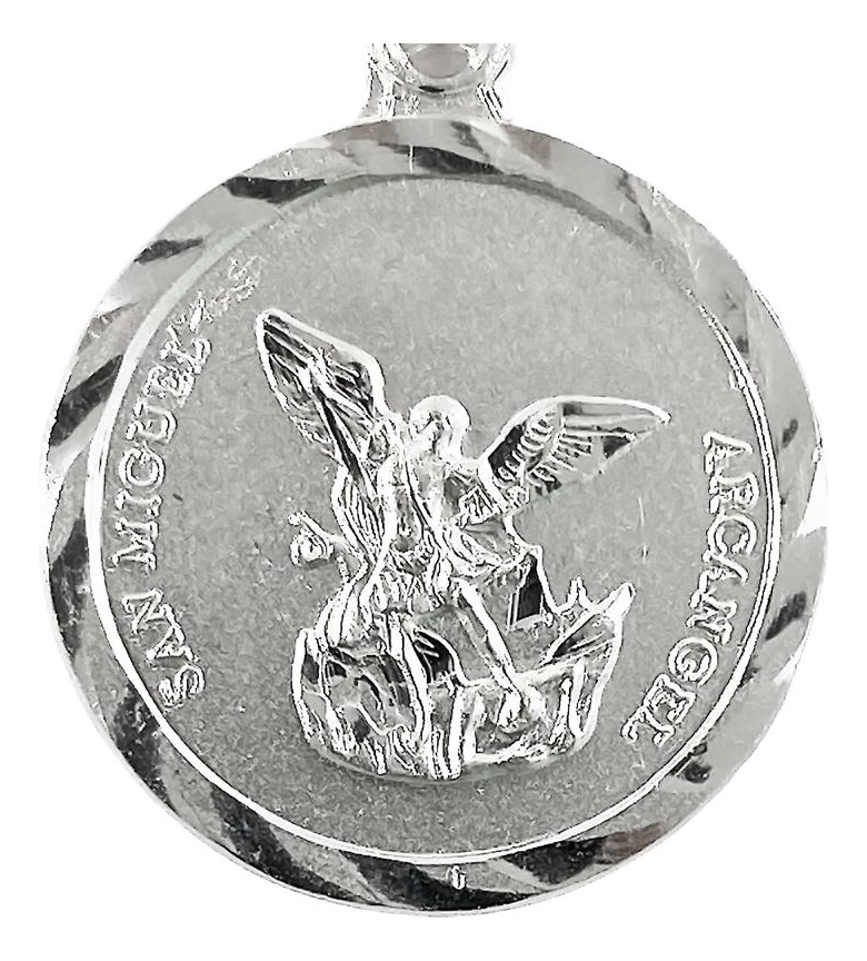 Dije Medalla San Miguel Arcangel Regalo Mediana Plata 925