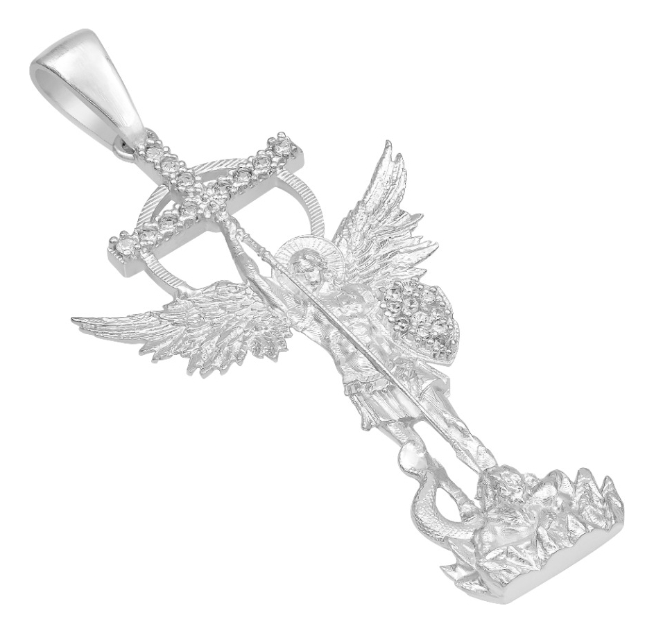 Joyaris Dije San Miguel Arcangel Plata 925 Hombre 52mm Plateado