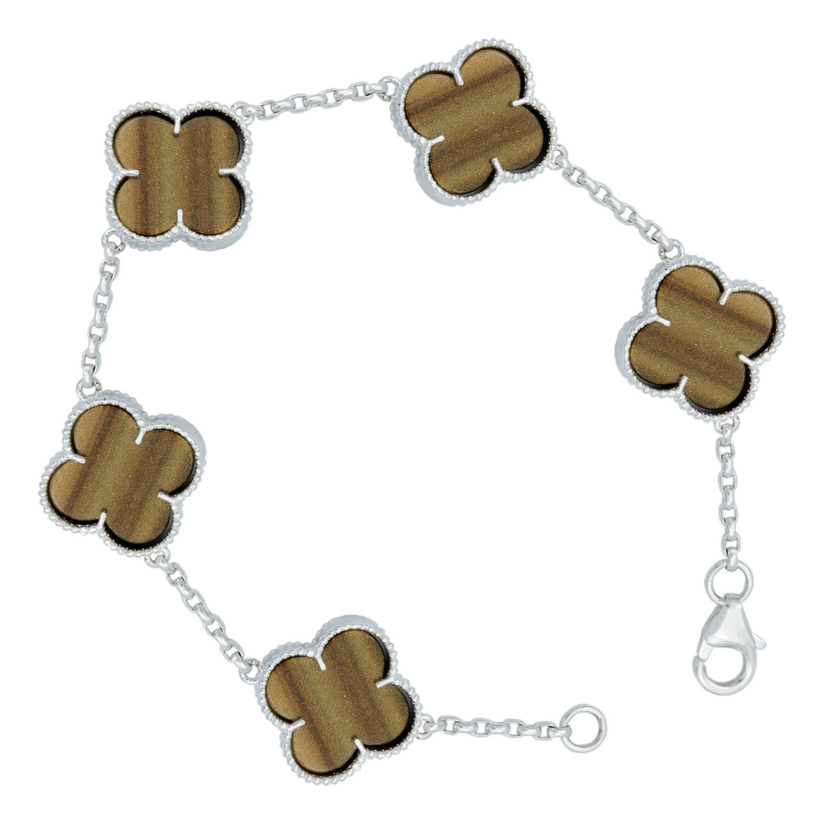 Pulsera Trebol Esmaltado Regalo Hombre Mujer Plata 925