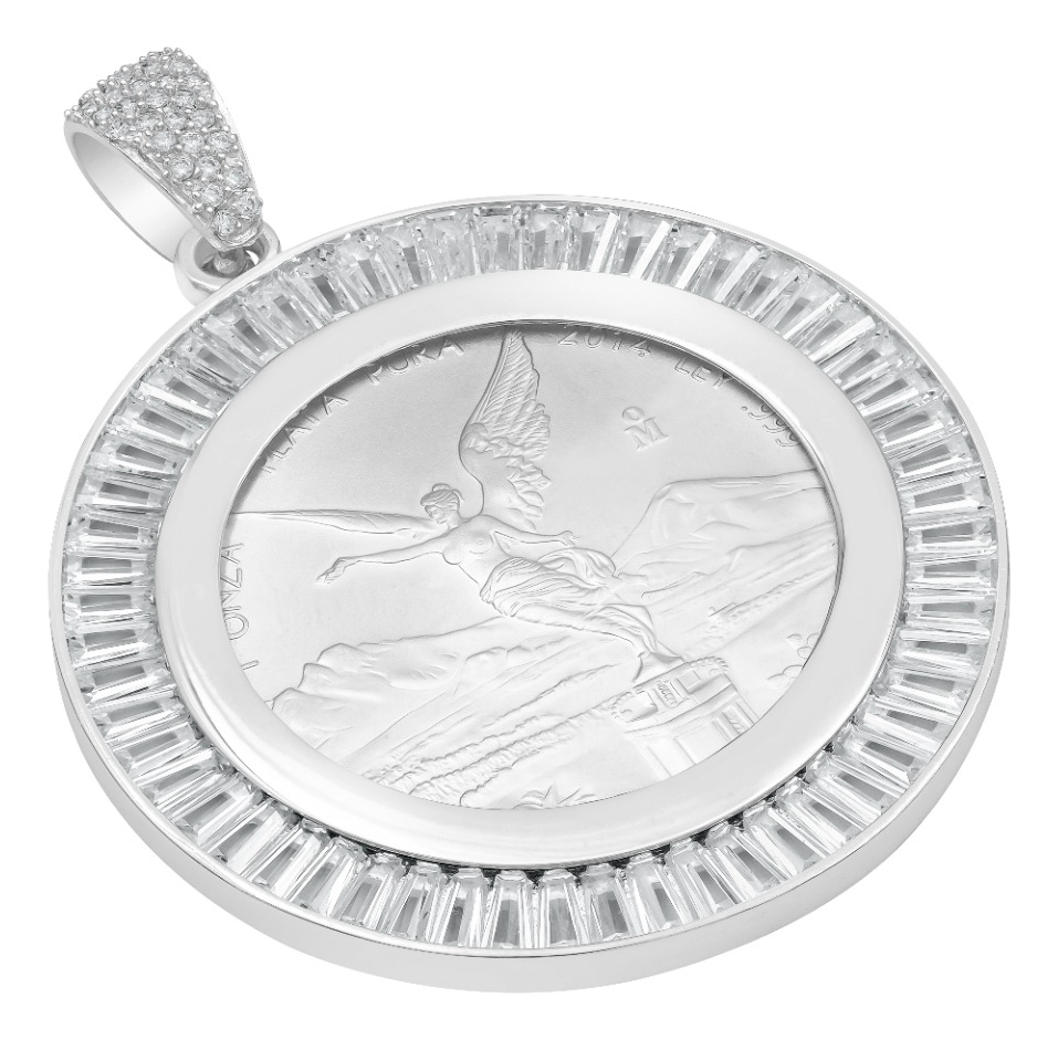 Joyaris Dije Onza Plata Pura 999 Hombre Zirconias 56mm Plateado