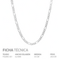 Cadena Figaro 3x1 Gruesa Hombre Regalo Plata 925 6 Mm 55 Cm Plateado