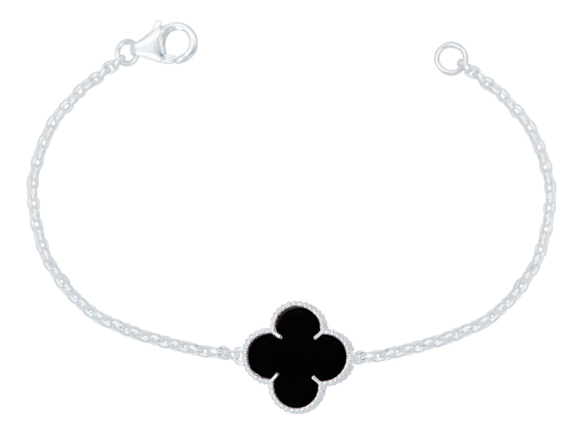 Pulsera Un Trebol Esmaltado Regalo Hombre Mujer Plata 925