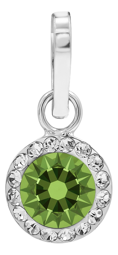 Juego Dije Aretes Plata 925 Con Cristales Zirconias 1.5 Cm Verde