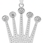Dije Corona Rey Zirconias Plata .925 3.6 Cm Joyería Fina Plateado